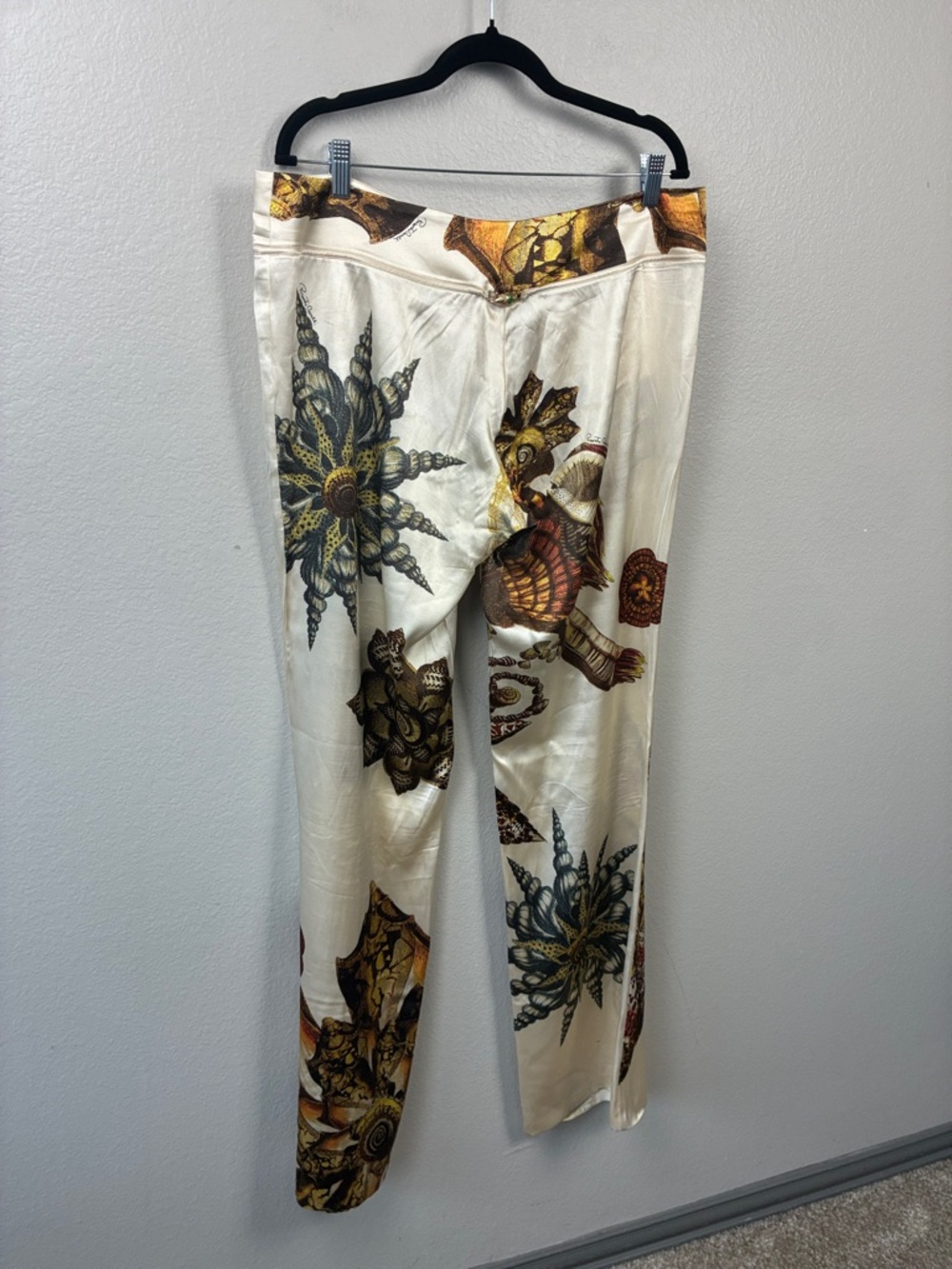 Roberto Cavalli SS 2005 Silk Seashell Pants Gold Sparkle Jeweled Snake RARE XL - Picture 6 of 16